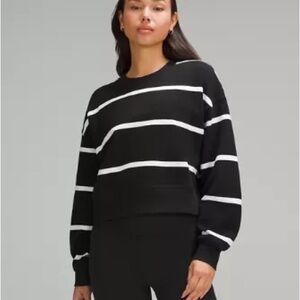 Lululemon perfectly oversized cropped crew *stripe